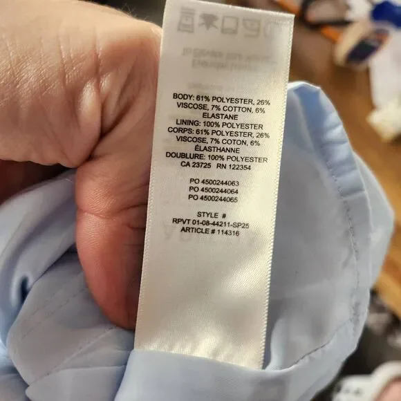 Aritzia Babaton Womens Dew Blue Satin Spectre Mini Fit and Flare Dress Size 2 - Picture 10 of 10